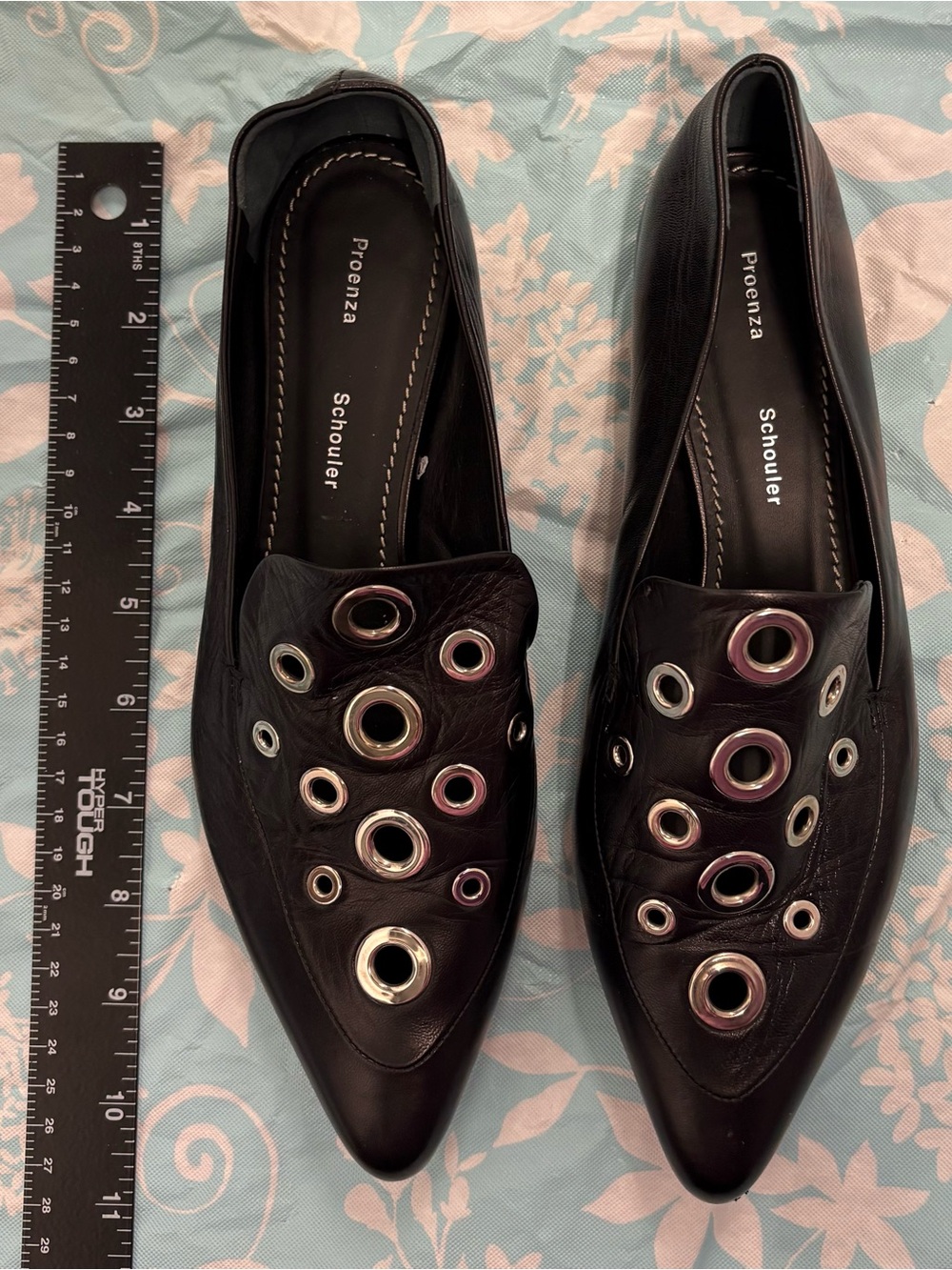 Proenza Schouler black grommet Loafers Size 38.5